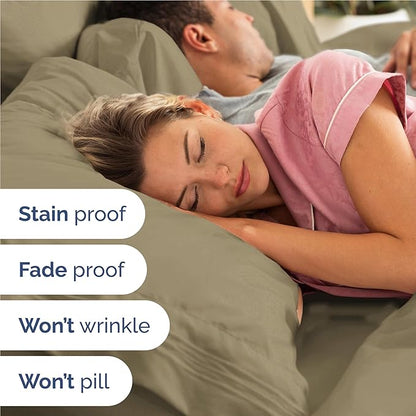 Twin XL Size 3 Piece Sheet Set - Comfy Breathable & Cooling Bed Sheets Set - Hotel Luxury Bedding for Women, Men, Kids, Teens, Boys & Girls - Deep Pockets, Ultra-Soft, Wrinkle Free - Oeko-Tex - Khaki