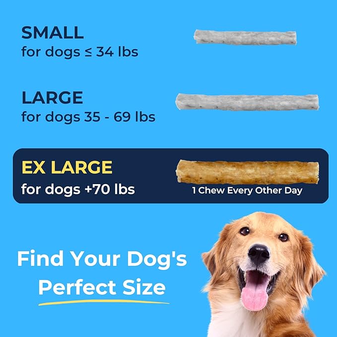 Tartar Shield Soft Rawhide Chews | Safe Dental Treats for Large Dogs | Vet VOHC Approved | Daily Bone Cleans Teeth & Gums Fresh Breath Oral Health Support | USA Made | (XL Dogs / 12 Count)-Mewly Pet