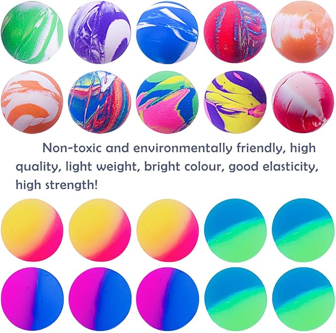 PET SHOW 20Pcs 1.2 Inch Cat Toy Bouncy Balls Interactive Kitten Bouncing Ball for Indoor Cats Pet Birthday Gift Colorful Chase Rubber Ball with High Elasticity Boys-Mewly Pet
