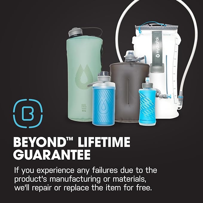 HydraPak Stow - Collapsible Backpacking Water Bottle (350ml, 500ml, 1L) - BPA Free, Ultra Light, Spill-Proof Twist Cap-Mewly Pet