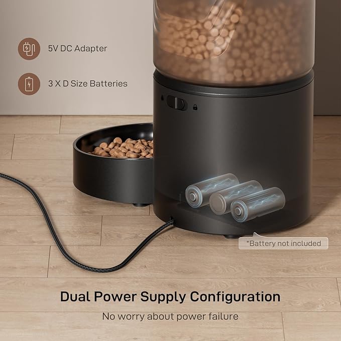 Automatic Cat Feeder: 3L Auto Food Dispenser with Timed Feeding| 6 Meal Programmable& 1-20 Portion Precise Control- Easy to Clean & Setup for Cat Indoor| Desiccant Bag Keep Food Fresh-Mewly Pet