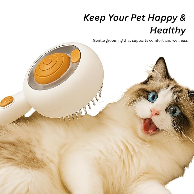 Steam Pet Grooming Brush for Dogs & Cats – Self-Cleaning De-Shedding & Hair Removal Comb with Water Spray, Anti-Static & Massage Tool for Long & Short Hair by Vivid Creations-Mewly Pet