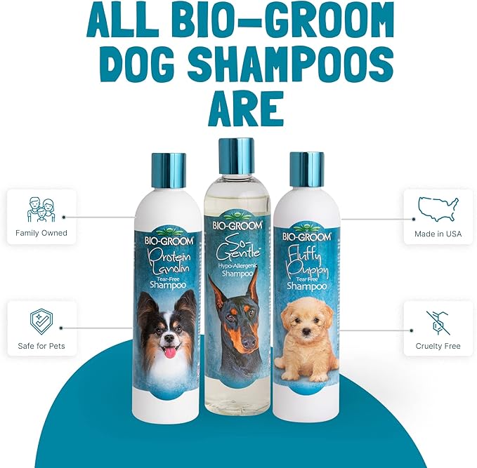 Bio-Groom So-Gentle Hypoallergenic Dog Shampoo - Tearless, Cat & Dog Bathing Supplies, Puppy Shampoo for Gentle Skin, Cruelty-Free, Made in USA, Tear-Free Dog Products - 12 fl oz 1-Pack-Mewly Pet