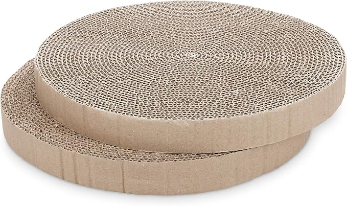 Pet Supplies Scratch and Spin Cat Scratcher Replacement Pads for Active Play, Natural Recycled Corrugated Cardboard, Supports Pet Behaviors, Relieves Stress - 2 Count (Replace Cardboard 2PCS)-Mewly Pet
