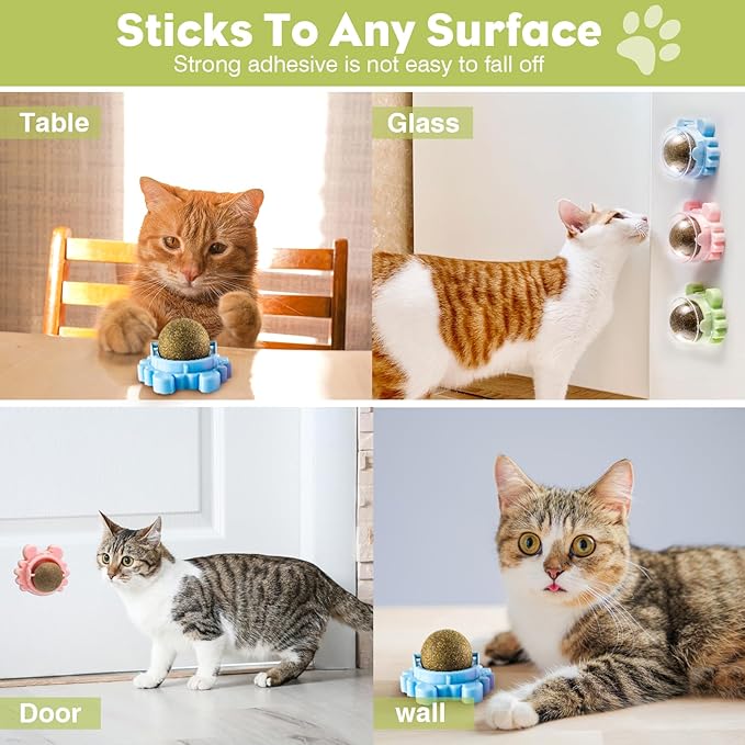 Catnip Balls Catnip Ball Toys Including 4 Pieces Suitable for All Breeds of Cats Relieve Anxiety-Mewly Pet