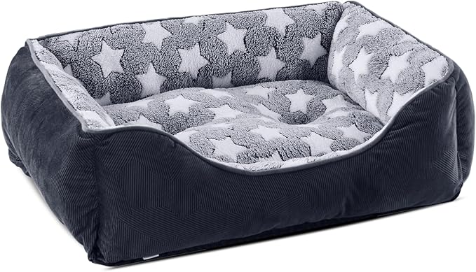 GASUR Large Dog Bed, Rectangle Washable Pet Beds, Orthopedic Dog Sofa Bed, Durable Pet Cuddler Anti-Slip Bottom, Soft Calming Sleeping Warming Puppy Bed (L (35"x 25"x 9"), Black)-Mewly Pet