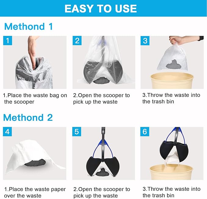 UPSKY Pooper Scooper for Large Small Dogs, Folding Dog Poop Scooper, Durable Spring and Premium Materials，Easy to Use for Grass, Dirt, Gravel Pick Up Shovel-Mewly Pet