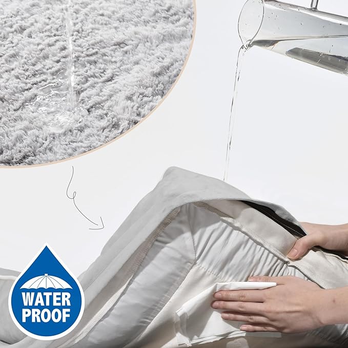 Comfort Expression Medium Dog Beds Waterproof Orthopedic Foam Dog Sofa Beds for Medium Large Dogs Comfy Pet Bed with Washable Removable Cover & Non-Slip Bottom(Medium,Grey White)-Mewly Pet