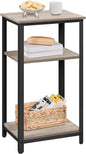 Yaheetech 30 in Tall End Table, 3-Tier with Strong Wooden Shelves, Small Side Table with Metal Frame for Living Room Office, Small Places, Gray