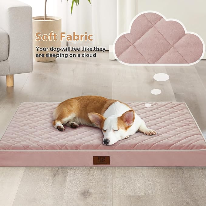 WNPETHOME Orthopedic Dog Bed Medium Size Dog, Waterproof Medium Dogs Bed with Removable Washable Cover, Multi-Needle Quilting Dogs Crate Bed-Mewly Pet