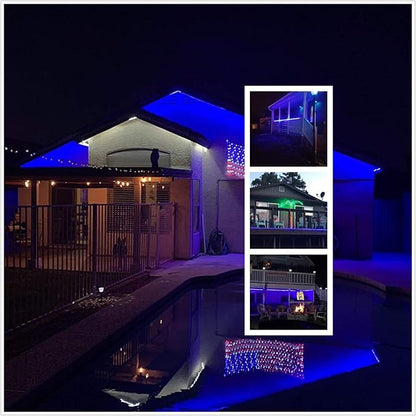 100Ft Blue LED Rope Lights, 110V Outdoor Rope Lights Waterproof Decorative Lighting for Indoor/Outdoor, 1080 LEDs Rope Lights for Outside, Deck, Patio, Halloween and Christmas Decorations