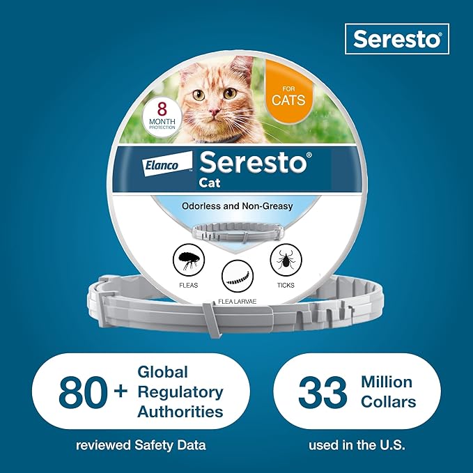 Seresto Cat Vet-Recommended Flea & Tick Treatment & Prevention Collar for Cats | 8 Months Protection-Mewly Pet