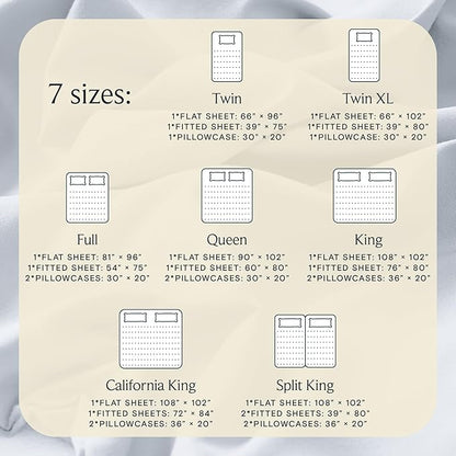 LuxClub 5 PC Sheet Set Bed Sheets Deep Pockets 16" Eco Friendly Wrinkle Free Cooling Machine Washable Hotel Bedding Silky Soft - Baby Blue Split King