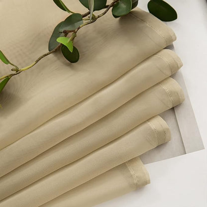 MIULEE Window Scarf for Party Voile Curtain Scarf Sheer Window Valance Draping Fabric for Wedding Arch Ceremony Canopy Bed, Swag Curtain Window Treatment One Panel, 54 x 144 Inches Long, Beige