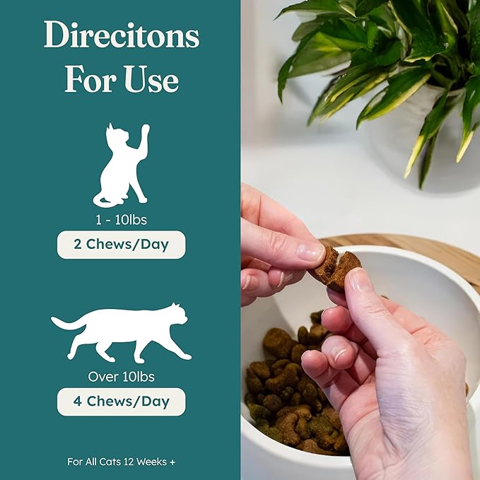 Immune Plus Chews for Cats - Vet-Reviewed - Boosts Immunity & Liver Health with Turkey Tail, Reishi & Milk Thistle | Promotes Shiny Coat & Reduces Lumps | 60 Chicken-Flavored Soft Chews-Mewly Pet