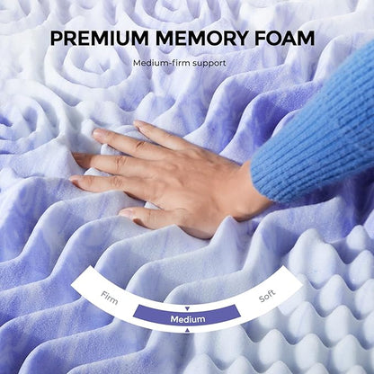 Dreamsmith 2 Inch 7-Zone King Memory Foam Mattress Topper, Cooling Gel Infused Foam Mattress Topper King for Pressure Relief, CertiPUR-US Certified
