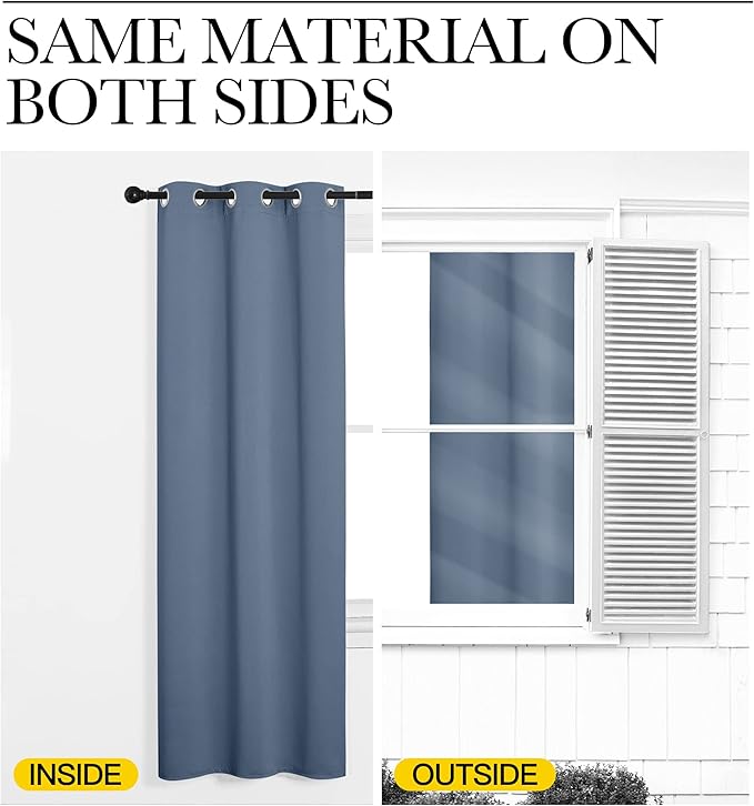 NICETOWN Room Divider Curtain Screen Partition, Vertical Blind for Sling Door, Blackout Window Curtain, Privacy Blind for Patio, Extra Wide Drape (Stone Blue, Single Panel, 10ft Wide x 9ft Long)