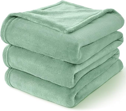 BEDELITE Fleece Blanket Twin Size Dusty Green Throw Blankets for Couch & Bed, Luxury Plush Cozy Fuzzy Blanket 60x80 inches, Super Soft Warm Lightweight Throw Blanket for Travel Camping