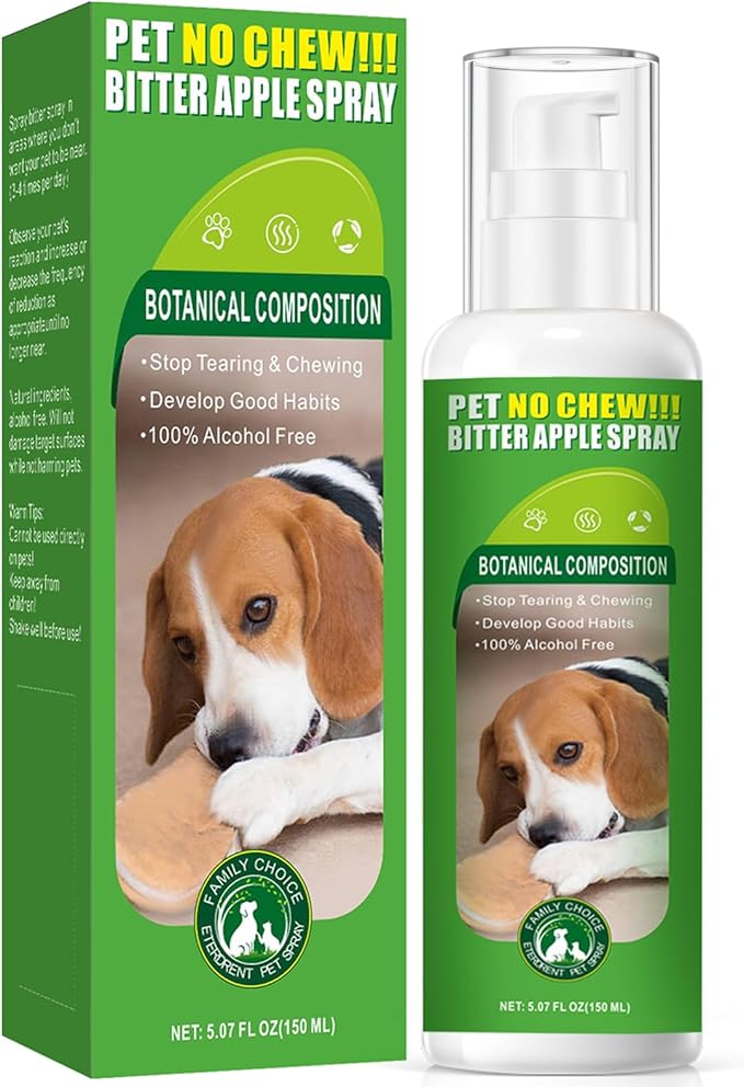 vyaji 5.07 Oz Bitter Apple Spray for Dogs to Stop Chewing - Natural Ingredients No Chew Spray for Dogs - Bitter Sprays for Dog - Alcohol-Free & Cruelty-Free - Safeguard Beloved Furniture, Green-Mewly Pet