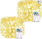 2 Pack 60 LED Christmas Fairy Lights Battery Operated with Timer, 20FT Waterproof Twinkle Lights Indoor Outdoor, String Lights for Bedroom, Wedding, DIY, Centerpiece, Christmas Decorations(Warm White)