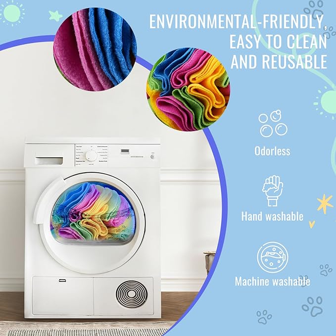 Pet Snuffle Ball, Puzzle Sniffing Interactive Dog Ball for Blind Dogs Training Stress Relief Dog Enrichment Toys Treat Machine Washable (New Rainbow Color, 10cm)-Mewly Pet