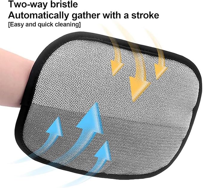 2025 New Upgraded Electrostatic Pet Hair Removal Gloves - Reusable Cat Hair Remover & Dog Hair Removal Mitt with Elastic Cuff & Finger Loops for Furniture, Bedding, Car (2pcs)-Mewly Pet