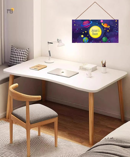 Personalized Sign Outer Space Room Décor Kids Room Decor, Sun Earth Theme Little Man Cave Wall Art Decor for Nursery, Solar System Nursery Door Decor for Toddler Baby Boys Room