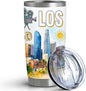 City Travel Mug for City Lover,20oz Double Wall Tumbler Vacuum Insulated Stainless Steel Coffee Cups (Los Angeles)