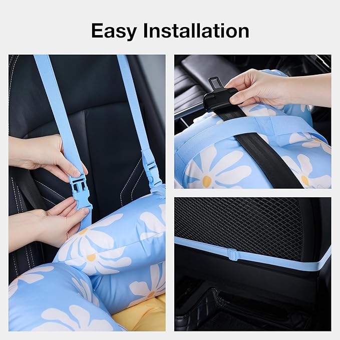 VETRESKA Pet Car Seat for Small Dogs - Washable Cat Carrier for Car Seat Portable Puppy Dog Bed, Pet Travel Carrier Bed with Safety Clip-On Leas-Mewly Pet