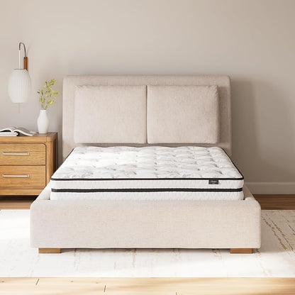 Signature Design by Ashley Queen Size Chime 8 Inch Medium Firm Innerspring Mattress with Pressure Relief Quilt Foam, Fiberglass Free, Mattress In A Box