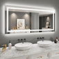 LED Mirror for Bathroom, 72"X36" with 8 RGB Backlit +3 Front Lit (Adjustable Individually), Anti-Fog, Large Lighted Bathroom Vanity Mirror for Wall,Shatterproof,Memory Function,Tempered Glass