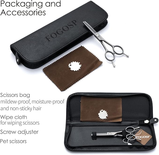 4.5" Thinning Shears for Dogs Grooming Face with Safety Round Tip for Small Dogs Face Paw Ears Trimmer Professional Small Cat Grooming Scissors (4.5" Blender, Gray)-Mewly Pet