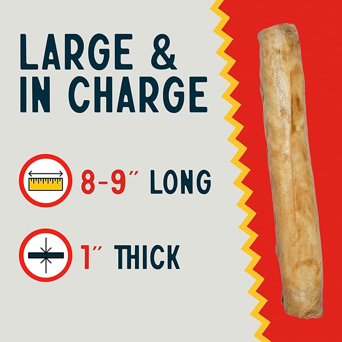 Canine Chews 8-9" Chicken Basted Dog Rawhide Retriever Rolls (25 Pack) - USA-Sourced Chicken Basted Dog Chews - Healthy Dental Chews-Mewly Pet