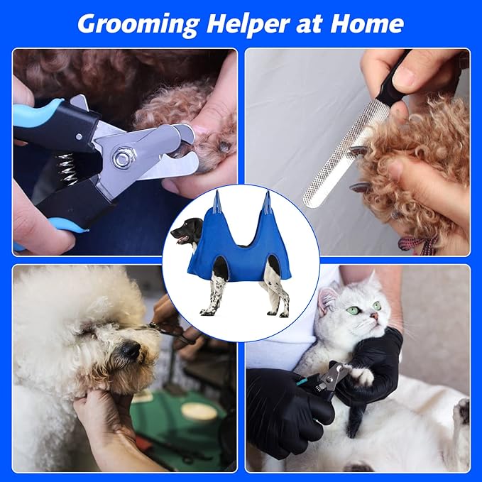 Pet Grooming Hammock for Medium/Large Dogs with Nail Clippers/Nail Trimmers/Grooming Scissors, Dog Grooming Harness for Nail Trimming, Pet Grooming Sling Helper-Mewly Pet