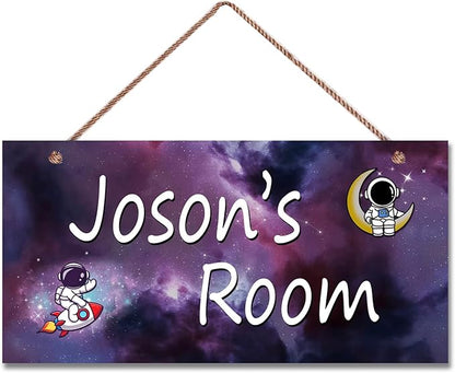Personalized Signs Astronaut Sign Customized Signs Wall Art Decoration Exquisite Decorative Signs Custom Name Baby Bedroom Kids Room Outer Space Themed Decor For Girls Boys Room