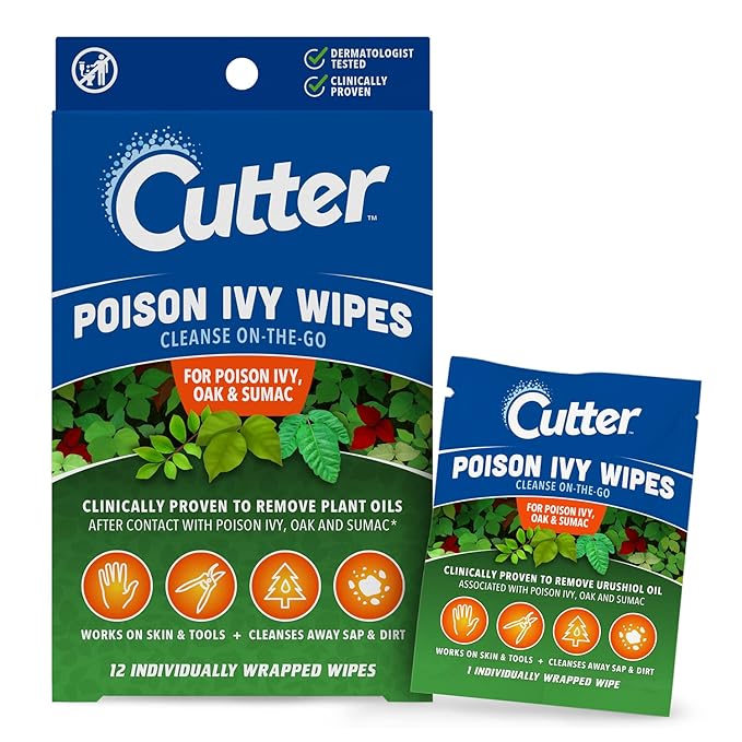 Poison Ivy Wipes, On-the-Go Cleansing for Poison Ivy, Oak & Sumac, 12 Wipes-Mewly Pet