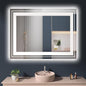 LED Mirror for Bathroom, 40"X30" with 8 RGB Backlit +3 Front Lit (Adjustable Individually), Anti-Fog, Lighted Bathroom Vanity Mirror for Wall, Shatterproof, Memory Function, Tempered Glass