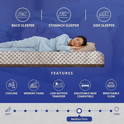 ROOST SLEEP 14-Inch Twin Mattress with Medium Firm Support, CertiPUR-US Certified, Copper Smart Thermic Cooling Gel Memory Foam for Hot Sleepers, Made in USA