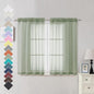 OVZME 2 Panels Window Sage Green Sheer Curtains 42" x 45" Inches for Small Windows, Soft Touching Top Dual Rod Pocket Drapes for Living Room & Bedroom