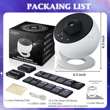 Galaxy Projector, 13 in 1 Planetarium Star Projector Realistic Starry Sky Night Light with Solar System Constellation Moon for Kids Adults Bedroom Ceiling Home Theater Living Room Decor