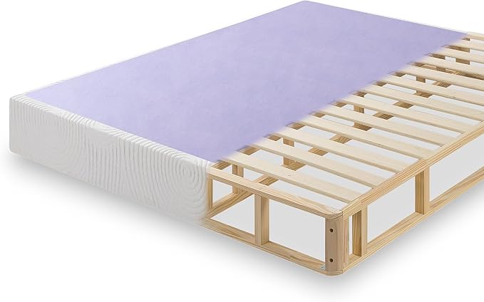 ZINUS Edgar 8 Inch Wood Box Spring, Mattress Foundation, Sturdy Wood Structure, Low Profile, Easy Assembly, Full