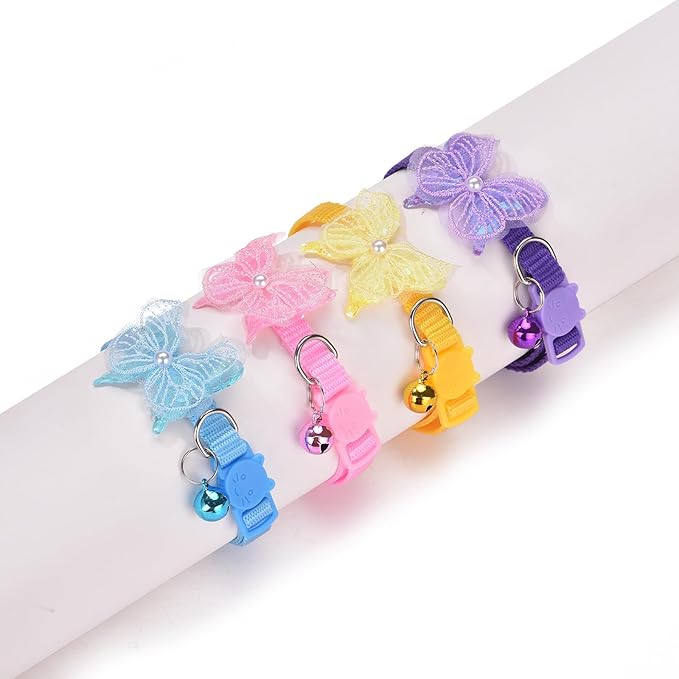 16 PCS Cute Cat Collars Breakaway with Bell for Boy Cats and Girl Cats Gifts (#2-Multicolor Lace)-Mewly Pet