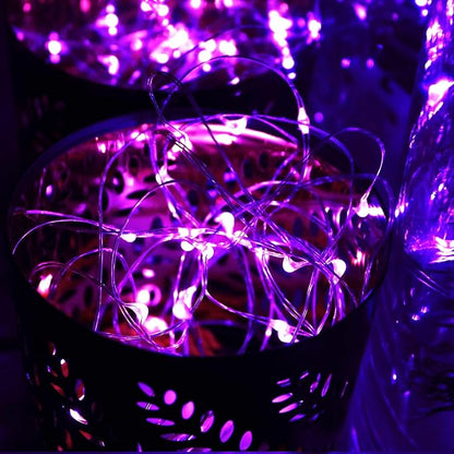 6 Pack 7Feet Starry String Lights,Fairy String Lights 20 Micro Starry Leds On Silvery Copper Wire 2pcs CR2032 Batteries Included,Works for Wedding Centerpiece,Party,Christmas Table Decor (Purple)