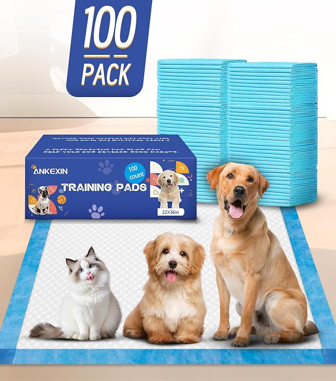 Large Puppy Pee Pads 22x36 Inch 100-Pack | Extra Absorbent Potty Training Pads for Dogs | Leakproof Quick-Dry & Odor Blocking Pet Housebreaking Supplies-Mewly Pet