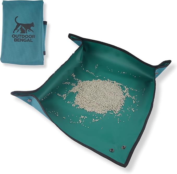 Travel Litter Box for Cats Small & Foldable - Non-Stick Portable Litter Box for Cat Traveling, No-Mess, Collapsible Litterbox (Essentials Traveling with Cats by Car, Plane, and Camping)-Mewly Pet