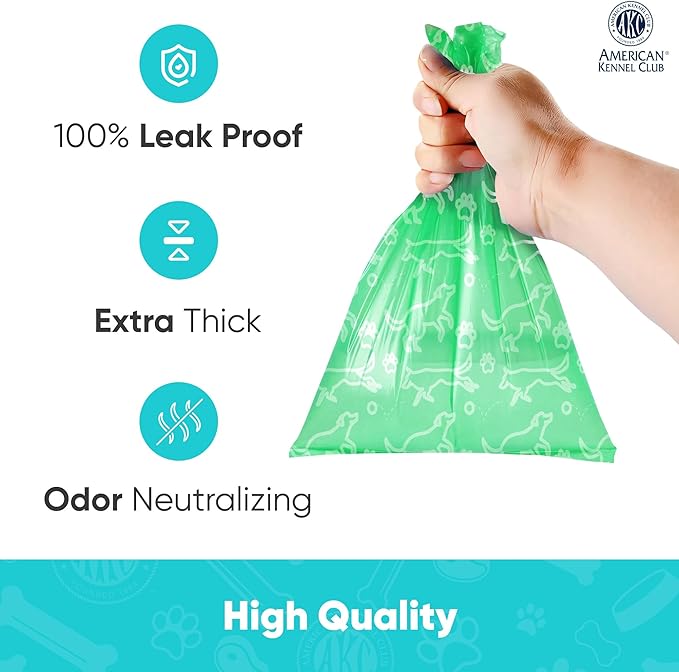 AKC Dog Poop Bags - Leak Proof Pet Waste Bags - 16 Refill Rolls - Lavender Scent - 240 Count (Puppy Print)-Mewly Pet