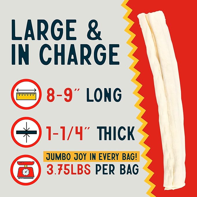 Canine Chews 8-9" Retriever Rolls for Large Dogs - Pack of 15 All-Natural Beef Hide Dog Chews for Aggressive Chewers - 3.7 lb.-Mewly Pet