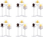 NUPTIO Stemmed Candle Holders Bulk: Set of 18 Tea Light Holders for Floating Pillar Candles - Clear Monet Candle Stands for Wedding Table Centerpiece Decor
