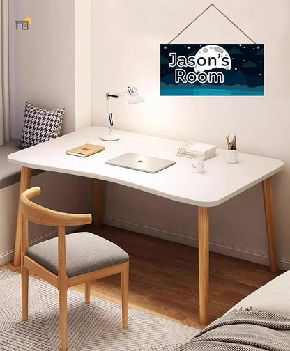 Personalized Starry Sky Sign Funny Moon Themed For Kids Room Boys Bedroom Door Decor,Custom Name Wall Art Decor Decorative Plate for Nursery Little Man Cave