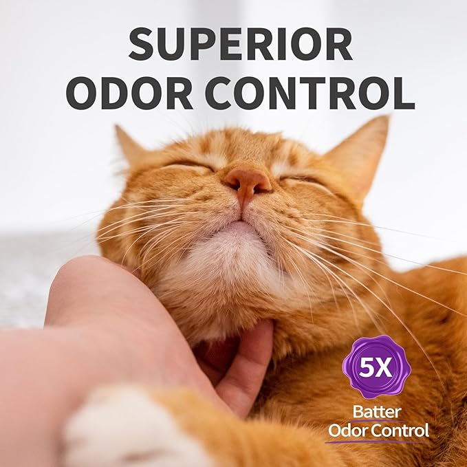 Cat Litter Crystals No Clumping Odor Control Kitty Litter Non-Clumping No scooping Low Dust, Low Tracking, Dehydrates Waste Lavender - 25.8 lbs (6 x 4.3 lb Packs)-Mewly Pet